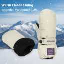 Kids Winter-Mittens Boys Girls Warm Snow Gloves Cold Weather Windproof Ski Mittens for Outdoor(for 6-12 Yrs) (Beige)