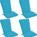 Adirondack Chair Cushion Set of 4-18''x18'' Seat & 18''x27'' Back, Outdoor Rocking Chair Cushions with Waterproof, Fade-Resistant, Removable & Machine-Washable Covers, Teal