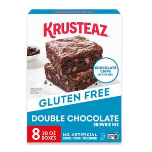 Krusteaz Gluten Free Double Chocolate Brownie Mix, Includes Chocolate Chips, Certified GF, Gluten Free Baking Mix, 20-ounce Boxes (Pack of 8), BBD 12/15/2026