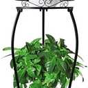 CASIMR 2 Tier Plant Stand Indoor Outdoor, 26.6" Tall Metal Potted Holder Rack Multiple Flower Pot Stand Heavy Duty Plant Shelf Rustproof Iron Plant Round Supports Rack