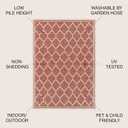 JONATHAN Y Moroccan Trellis Indoor Outdoor Area Rug 4X6 Red/Beige, Trebol Textured Weave for Backyard, Patio, Porch, Easy-Cleaning, High Traffic, Pet-Friendly, Non-Shedding (SMB109C-4)