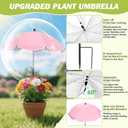 4 Pack Plant Umbrellas for Outdoor Plants, Larger Garden Umbrella Sun Shade for Garden Beds Potted Plants-Upgraded 43.3" Higher Adjustable Angle Plant Shade Cover Umbrellas for Plant Flower