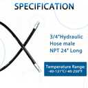 Heroson15611-12-12RW Hydraulic Hose Assembly 3/4 ”,24 ”Long,Hydraulic Hose with Male NPT X Male NPT,3118PSI,Black