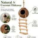 RUNANIA Crested Gecko Tank AccessoriesReptile Vines Plants with Coconut Shell Ladder Hideout Hermit Crab Decor for Leopard Gecko Bearded Dragon Lizard Chameleon Tortoise Snake