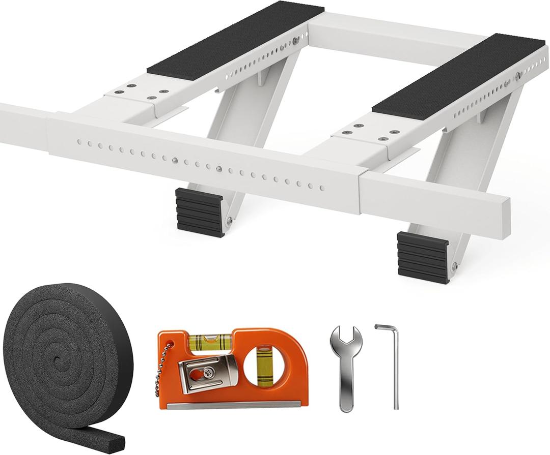 No-Drill Window Air Conditioner AC Support Bracket, AC Unit Outside Holder Stand Brace Mount, Soporte Base para Aire Acondicionado Ventana, Hold Up to 300LBS, Fit Single & Double Hung Window