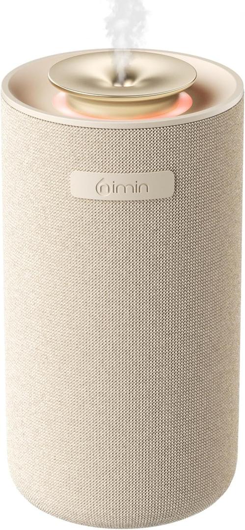 Car Diffusers for Essential Oils with Smart Auto Start-Stop, 2-in-1 Waterless Essential Oil Diffuser with Adjustable Mist Intensity, Cordless Portable Oil Diffuser for Home & Car Cupholder, White