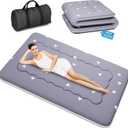Japanese Futon Mattress, Foldable Tatami Mat Portable Dormitory Sleeping Pad with Bag & Strap, Floor Thicken Sleeping Roll up Camping Mattress (Grey WS1, 48"X80")