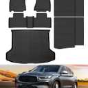Icyhaws Floor Mats for Infiniti QX50 2019-2025 with Cargo Liner Backrest Mat, All Weather TPE Rubber Car Mats | Front Rear Row Trunk Mat Back Seat Protector for Infiniti QX50 Accessories