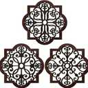 Zhanmai 3 Pack Rustic Wood Wall Decor Modern Farmhouse Geometric Wall Art Farmhouse Hanging Decoration for Living Room Bedroom Home Indoor Outdoor Office, 12 x 12 Inch, Brown