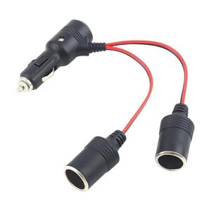 1 to 2 Car Cigarette Lighter Splitter Adapter, Automotive Power Charger Port Socket 2-Way Splitter with On Off Switch, 12V/24V Cigarette Lighter Extension Cable with 15A Fuse