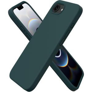 ORNARTO Compatible with iPhone 16e Case 6.1"(2025), Liquid Silicone 3 Layers Full Covered Soft Gel Rubber Phone Case,Shockproof Protective Cover with Anti-Scratch Microfiber Lining-Olive Green