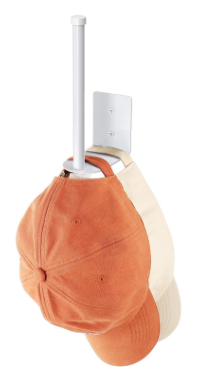 1 Pack Hat Racks for Baseball Caps, Stainless Steel Hat Organizer for Baseball Cap, Hat Holder Storage Organizer, Hat Hanger Strong Adhesive/Wall Drilled for Door, Bedroom, Closet(White 6 in)