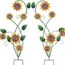 YEAHOME Garden Decor for Outside, 2 Pack 37 Metal Sunflowers Garden Stakes, Spring Wall Decor, Yellow Look & Personalities Flowers Yard Art for Outdoor Lawn Backyard Porch Patio Home Decorations