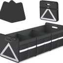 Trunk Organizer for SUV, 65L Large Universal trunk organizers for car with Multi Pockets, Foldable Heavy Duty Collapsible Trunk Storage Organizer with Reflective Stripe