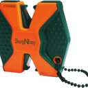 AccuSharp 2-Step Coarse and Fine Rods Knife Sharpener, Hones, Restores & Sharpens Kitchen Knives and All Types of Blades, Keychain Pull Through Knife Sharpener, Blaze Orange