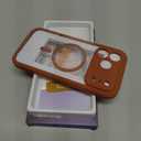 BERFY for iPhone 17 Pro Max Case, Compatible with MagSafe, Built-in 9H Tempered Glass Screen Protector and Camera Protection, Full Body Shockproof Clear Phone case for 17 Pro Max 6.9", Dark Orange