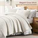 WDCOZY King Size Quilt Bedding Sets with 2 Pillow Shams, Ivory Lightweight Soft Bedspread Coverlet, Quilted Blanket Thin Comforter Bed Cover for All Season, 3 Pieces, 104x90 inches