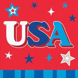 Patriotic Proud Paper Beverage Napkins 16 Per Pack, 3 Pack