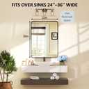 2230 Black Bathroom Mirror for Over Sink - Rectangular Bathroom Vanity Mirror for Wall with Rounded Corners & Metal Frame, Tempered-Glass, Modern, Farmhouse, Horizontal/Vertical, Bedroom, Entryway
