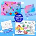 2 x Foil Art & Coloring Page, 2 in 1 Art and Craft Activity for Kids,Fun Crafts Kits & Supplies,Creative Travel Toys,Gifts for Boys & Girls Ages 4, 5, 6, 7, 8, 9 Years Old (Blue)