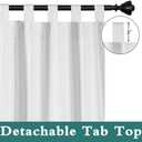 LORDTEX Indoor/Outdoor Curtains - Waterproof Tab Top Patio Curtains Sun Blocking Set of 2 Panels Thermal Insulated Curtain for Porch, Pergola, Cabana, Gazebo, 52 x 96 inch, White