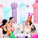 12 Pcs Hanging Jellyfish Paper Lanterns, Gradient Color