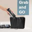 Makeup Brush Bag, PU Leather Makeup Brush Organizer, 16 Slots Portable Makeup Brush Pouch, Travel Mesh Cosmetic Bag With Foldable Makeup Brush Cleaner Bowl