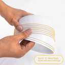 I00000 50 Pack White Plastic Bowls with Gold Rim,16 oz Disposable Soup Bowls,Premium Heavy Plastic Serving Bowls Ideal for Wedding & Party