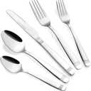 Elegant Design Flatware, Silverware Set for 8 persons, 40 Piece - Spoons, Forks, and Knives 18/10 Stainless Steel, Dishwasher Safe