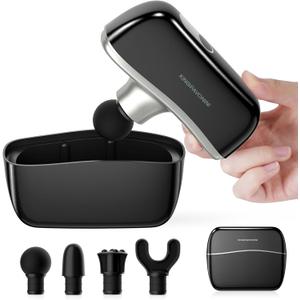 KingPavonini Mini Massage Gun with All-in-One Storage Case, 0.5 LBS Pocket-Sized Small Massage Gun Deep Tissue, Portable Percussion Massager for Travel, Gym