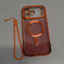 Meifigno Designed for iPhone 17 Pro Max Case 6.9", [Glitter Card & Wrist Strap] [Compatible with MagSafe] [2X HD Screen Protectors] Surround Raised Lens Protection for 17 ProMax Case, Cosmic Orange