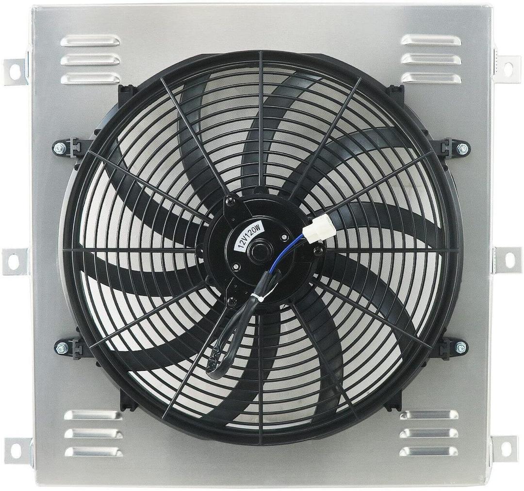 Aluminum Radiator 16'' Fan Shroud For Chevy C/K Series/Truck 3100 3600 3800 3900 3.5L 3.8L 4.3L 1947-1954