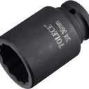 uxcell  1-9/16 Drive 36mm 12-Point Deep Impact Socket, CR-MO Steel 78mm Length, Metric Sizes