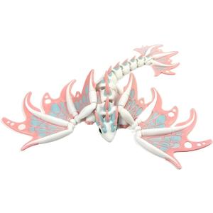 3D Printed Dragon with Wings - Articulated 7 Inch Pink Flying 3D Printed Dragon Toy,3D Printed Animal Fidget Toy for Creative Desk Pet Decor Fun Gift.(Pink)