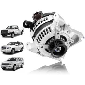 150A Alternator FIT for 2009-2010 Ford F-150 5.4L, FIT for 2009-2010 Expedition Navigator 5.4L V8, Replace 9L3Z10346C 104210-5970, 12V 6-Groove Clutch Pulley