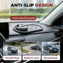Multifunction Car Anti-Slip Mat with 360 Rotating Phone Holder, Car Dashboard Mat with Hidden Parking Number Plate, Anti-Slip Phone Pad for for Sunglasses Keys, Universal Car Interior Accessories