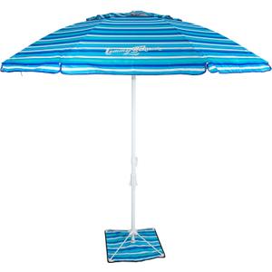 Tommy Bahama ANCHORX Adjustable Beach Umbrella Base System with Sand Anchor and Carrying Bag, SPF 50+ Protection Portable Outdoor Market Umbrella (7-Feet, Blue Stripe)