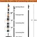 Mic Stand Floor Microphone Stand with Heavy Weighted Base, Adjustable Height from 18" to 63", Singing Stand with Mic Holder, Cable Clips (Black)