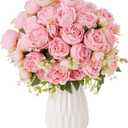 YOUNGLEAVES Pink Peonies Artificial Flowers 3 Packs Faux Peonies Flowers,Silk Peonies Flowers Fake Peonies Flowers Bouquet for Vase Centerpiece Table Wedding Party Home Decor Indoor