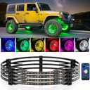 MICTUNING 15.5" V1 RGBW LED Wheel Lights Kit with APP Control & Music Sync Turn Signal, Brake Function, Pure Colors Neon Wheel Rim Lights for Trucks, SUVs, Cars (4PCS, Single Row)