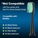 Replacement Toothbrush Heads 10 Pack,Compatible with AquaSonic Black Series (Black)