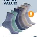 Pembrook Bamboo Viscose Diabetic Socks for Women & Men - 6 Pairs Ankle Socks for Swollen Feet | Neuropathy Socks (Large, Blues & Neutrals Pack - 6 Pairs)