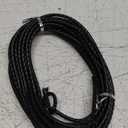 KONMAY 5 Yards 3.0mm Round Black Geneuine Braided Leather Cord Bolo Leather Cord