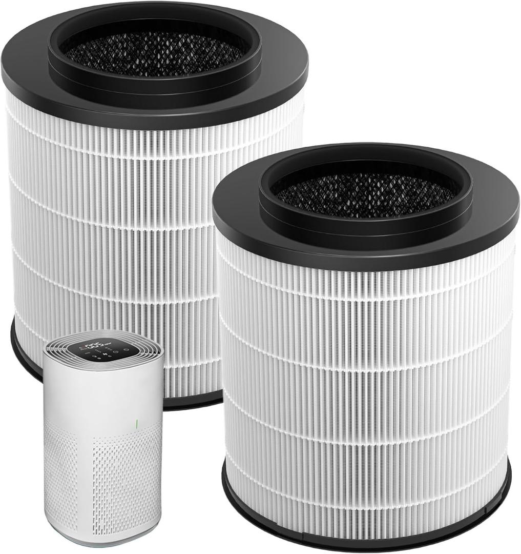 12030 Replacement Filter, Compatible with Clorox Medium Room HEPA Air Purifier 11030 & 11031, 1,000 Sq. Ft. Capacity, 3-in-1 HEPA Filter for Dust, Pet Dander, Pollen, #12030, 2-Pack