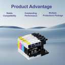 LC75 LC75XL High Yield Ink Cartridges - Replacement for Brother LC75 LC71 LC79 XL Ink Cartridge Work with MFC-J6510DW MFC-J6710DW MFC J6910DW J280W Printer (2 Black, Cyan, Magenta, Yellow 5-Pack)