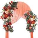Lisuun Wedding Arch Flowers, Artificial Flowers for Decoration, Large Flower Swag for Boho Styles Wedding Ceremony Floral Decor - Pack of 2 (Autumn Orange)