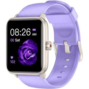 Smart Watch, Fitness Tracker with Heart Rate Monitor, Blood Oxygen, Sleep Tracking, 1.5 Inch Touchscreen Smartwatch for Android iOS Swimming Waterproof Pedometer Step Calories Tracker for Women Men (Light Purple)