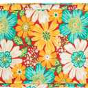 Magpie Fabrics Patio Bench Cushion Cover 45x18x3 Inch, NO Insert! Water Resistant UV Protection Outdoor Swing Loveseat Replacement Cover with Zipper (Embry Red Hibiscus)