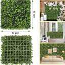 Skloopearg Artificial Grass Wall Panels, 12 Pack 10"x10" Boxwood Hedge Wall Panels with 100 Zip Ties, Boxwood Backdrop for Outdoor Indoor Decorative Fences Privacy Hedge