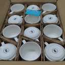 BTaT- Porcelain Stackable Coffee Mugs, 12 Pack, 12 oz, White, Ceramic Coffee Cups, Dishwasher and Microwave Safe